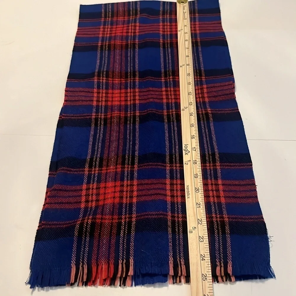 Botany 500 Vintage Wool Red/Blue/Black Scarf